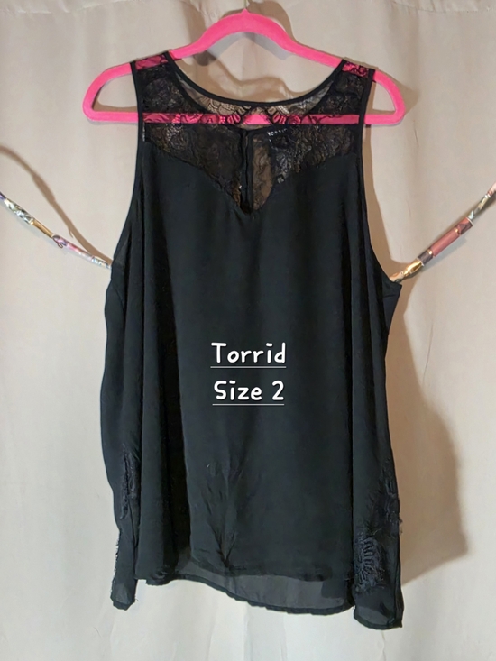 torrid Tops - Size 2 Torrid Stunning Black Lace Sleeveless Top
